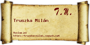 Truszka Milán névjegykártya